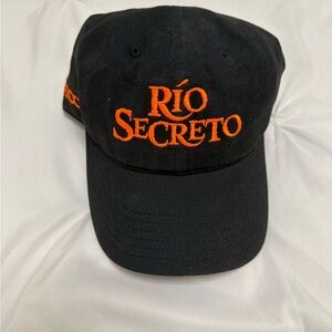 Río Secreto México Black Cap with Orange Embroidery